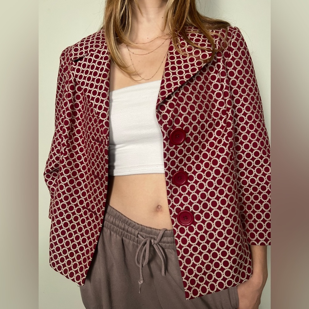 Rafaela red circle blazer size 8